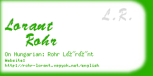 lorant rohr business card